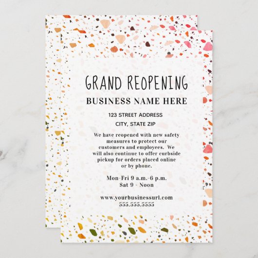 Groot heropenen Covid Safety Kaart (Voorkant / Achterkant)