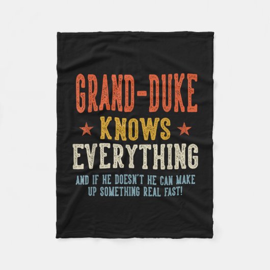 Groot-hertog weet alles vaderdag retro fleece deken (Voorkant)
