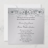 Groot Hertogin Zilveren Metaal Rol Uitnodiging (Achterkant)