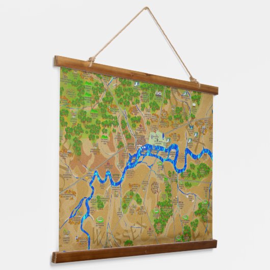 Groot historisch Londens tapijt Hangend Wandkleed (Gebogen)