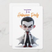 GROOT HOOFD GROOT OOG DRACULA Halloween Party Kaart (Voorkant / Achterkant)