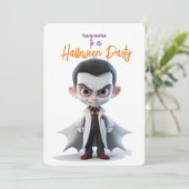 GROOT HOOFD GROOT OOG DRACULA Halloween Party Kaart (Staand voorkant)