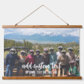 Groot horizontaal 1 Foto - familietekst onderaan Hangend Wandkleed (Voorkant)