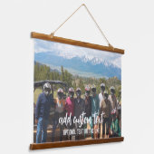 Groot horizontaal 1 Foto - familietekst onderaan Hangend Wandkleed (Gebogen)