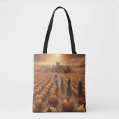 Groot huis in de pompoenveld Halloween herfst cade Tote Bag (Voorkant)