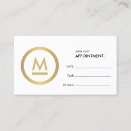 Groot Initiaal Modern Monogram Afspraakkaart Afsprakenkaartje