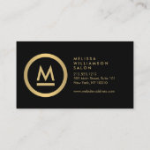 Groot Initiaal Modern Monogram Afspraakkaart Afsprakenkaartje (Achterkant)