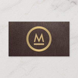 Groot Initiaal Modern Monogram in Faux Gold op Hou Visitekaartje