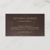 Groot Initiaal Modern Monogram in Faux Gold op Hou Visitekaartje (Achterkant)