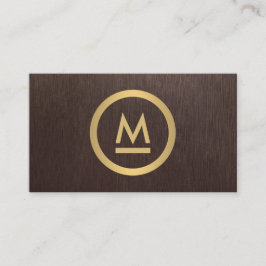 Groot Initiaal Modern Monogram in Faux Gold op Hou Visitekaartje