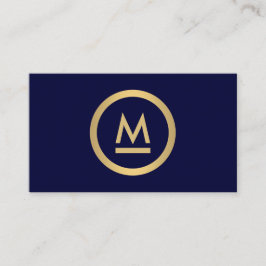 Groot Initiaal Modern Monogram in Faux Gold op Nav Visitekaartje
