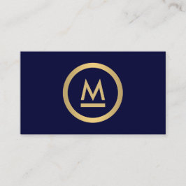 Groot Initiaal Modern Monogram in Faux Gold op Nav Visitekaartje