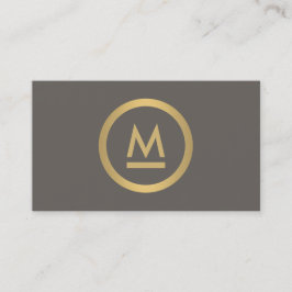 Groot Initiaal Modern Monogram in Faux Gold op Tau Visitekaartje