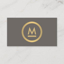 Groot Initiaal Modern Monogram in Faux Gold op Tau Visitekaartje
