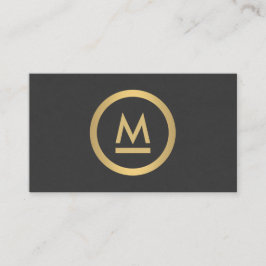 Groot Initiaal Modern Monogram in Faux Gold Visitekaartje