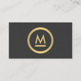 Groot Initiaal Modern Monogram in Faux Gold Visitekaartje