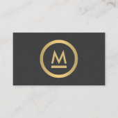 Groot Initiaal Modern Monogram in Faux Gold Visitekaartje (Voorkant)