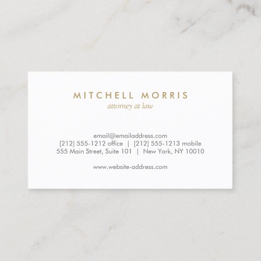 Groot Initiaal Modern Monogram in Goud op Zwart Visitekaartje (Achterkant)