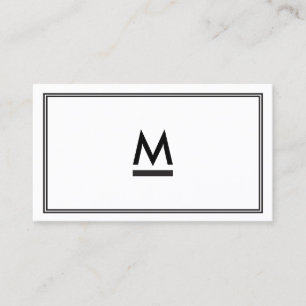Groot Initiaal Modern Monogram in zwart-wit Visitekaartje