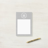 Groot Initiaal Modern Monogram op grijs linnen Post-it® Notes (Op bureau)