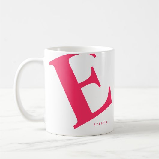 Groot Initiaal | Moderne typografie | Roze Koffiemok (Links)