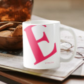 Groot Initiaal | Moderne typografie | Roze Koffiemok