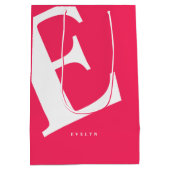 Groot Initiaal | Moderne typografie | Roze Medium Cadeauzakje (Achterkant)
