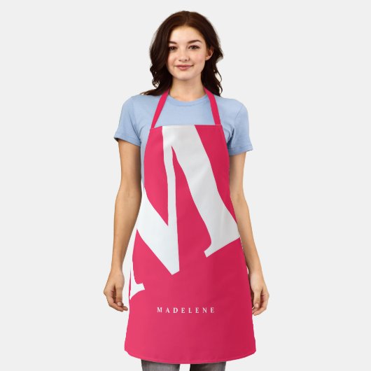 Groot Initiaal | Moderne typografie | Roze Schort (Gedragen)