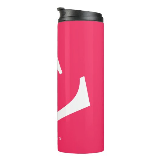 Groot Initiaal | Moderne typografie | Roze Thermosbeker (Geroteerd rechts)