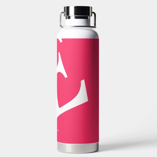 Groot Initiaal | Moderne typografie | Roze Waterfles (Achterkant)