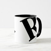 Groot Initiaal | Moderne typografie | Zwart Mok (Voorkant rechts)