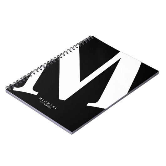 Groot Initiaal | Moderne typografie | Zwart Notitieboek (Linkerzijde)