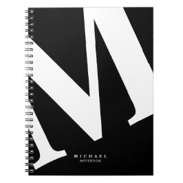 Groot Initiaal | Moderne typografie | Zwart Notitieboek