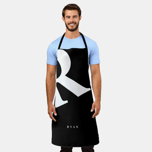 Groot Initiaal | Moderne typografie | Zwart Schort (Gedragen)