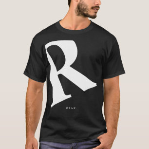 Groot Initiaal   Moderne typografie   Zwart T-shirt