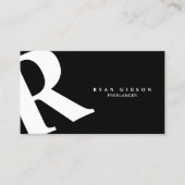 Groot Initiaal | Moderne typografie | Zwart Visitekaartje (Voorkant)
