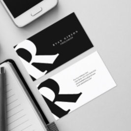 Groot Initiaal | Moderne typografie | Zwart Visitekaartje