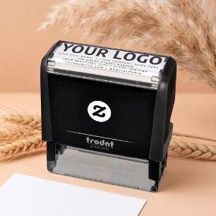 Groot inline bedrijfslogo retouradres 4 regels  zelfinktende stempel