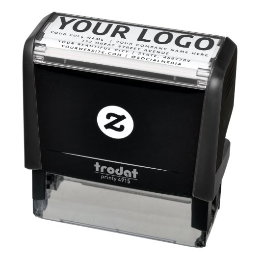 Groot inline zakelijk Logo retouradres 4 regels Zelfinktende Stempel (Product)
