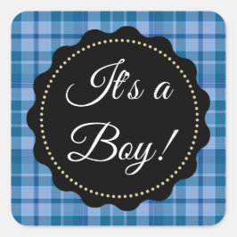 Groot is een jongen! Baby shower Blauwe Stickers