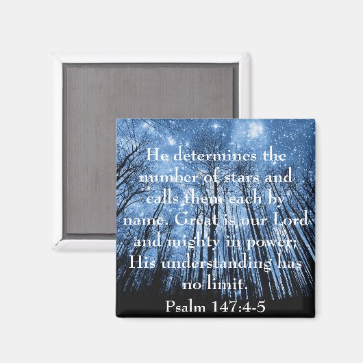 Groot is onze Heer bijbel vers Psalmen Magneet (Voorkant / Achterkant)