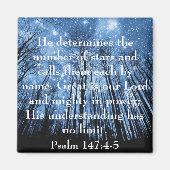 Groot is onze Heer bijbel vers Psalmen Magneet (Voorkant)