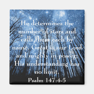 Groot is onze Heer bijbel vers Psalmen Magneet