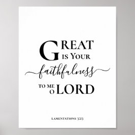 GROOT IS UW FAITHFULNESS Moderne Christelijk Poster