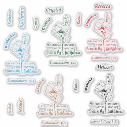 Groot is uw trouw Gepersonaliseerde Naam Set Sticker (Voorkant)