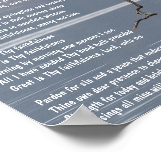 Groot is Uw Trouw Kerk Christelijke Hymne Poster (Hoek)