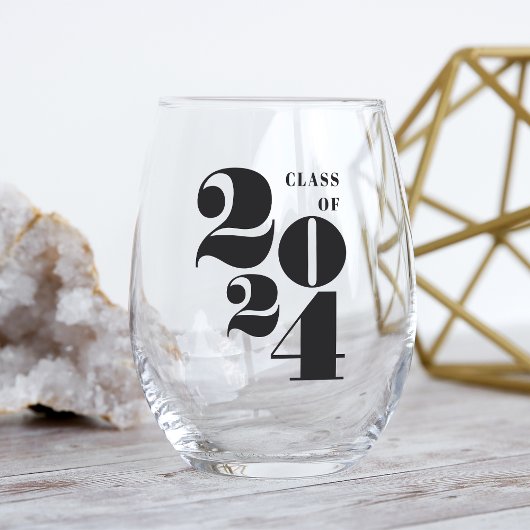 Groot jaar | Klasse 2025 Afstuderen Wijnglas Zonder Voet