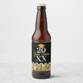Groot Jaar - Naam en Dop - Zwarte Gouden Afstudere Bier Etiket (Voorkant)