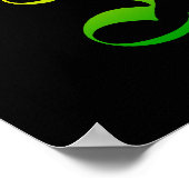 Groot Jamaica-Poster, zwart met gele gloed Poster (Hoek)