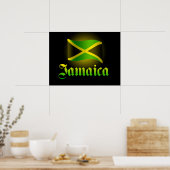Groot Jamaica-Poster, zwart met gele gloed Poster (Keuken)